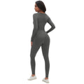 European and american seamless yoga set - high-waisted butt-lifting peach lift leggings with long-sleeve compression top - running & fitness activewear set