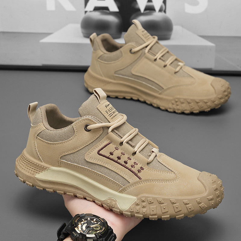 Men's spring anti-slip wear-resistant safety work shoes for construction, labor, outdoor hiking, and casual wear