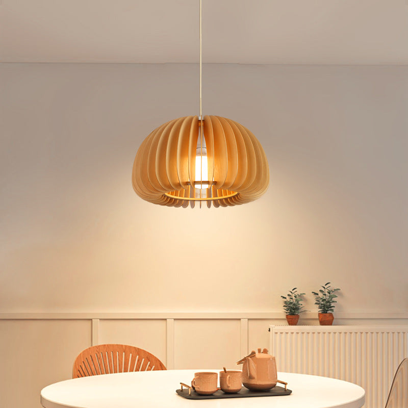 Zhongshan lighting manufacturers creative minimalist study restaurant B & B bar living room Nordic bedroom wood pumpkin chandelier