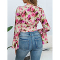 code new arrival  original women's floral cross strap tops