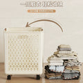 Cream style foldable dirty clothes basket with wheels dirty clothes basket dirty clothes storage basket laundry basket bathroom bathroom storage