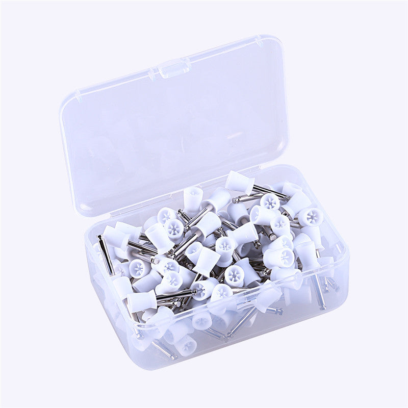 Dental polishing cups 100 per box, tooth polishing cups, low-speed mobile phone polishing cups, white polishing cups
