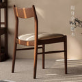 Scandinavian solid wood dining chair for home ash walnut color dining table and chairs wabi-sabi style restaurant casual back chair