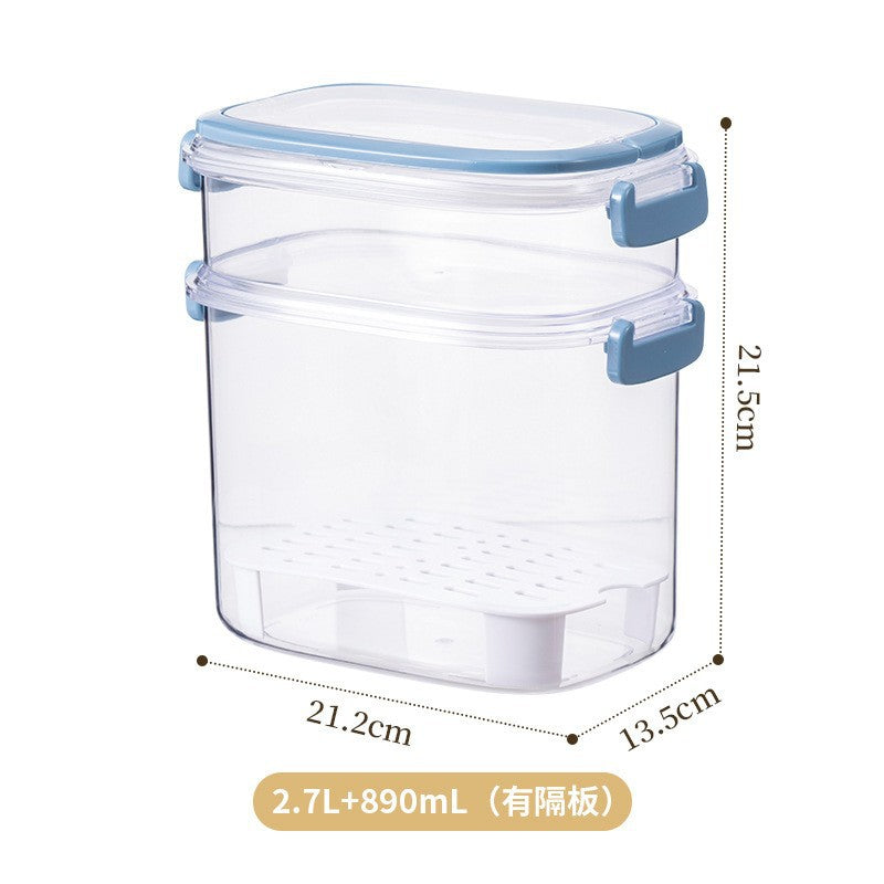 Food grade portable fruit fresh-keeping box with water filter outdoor camping picnic sealed bento box mobile small refrigerator