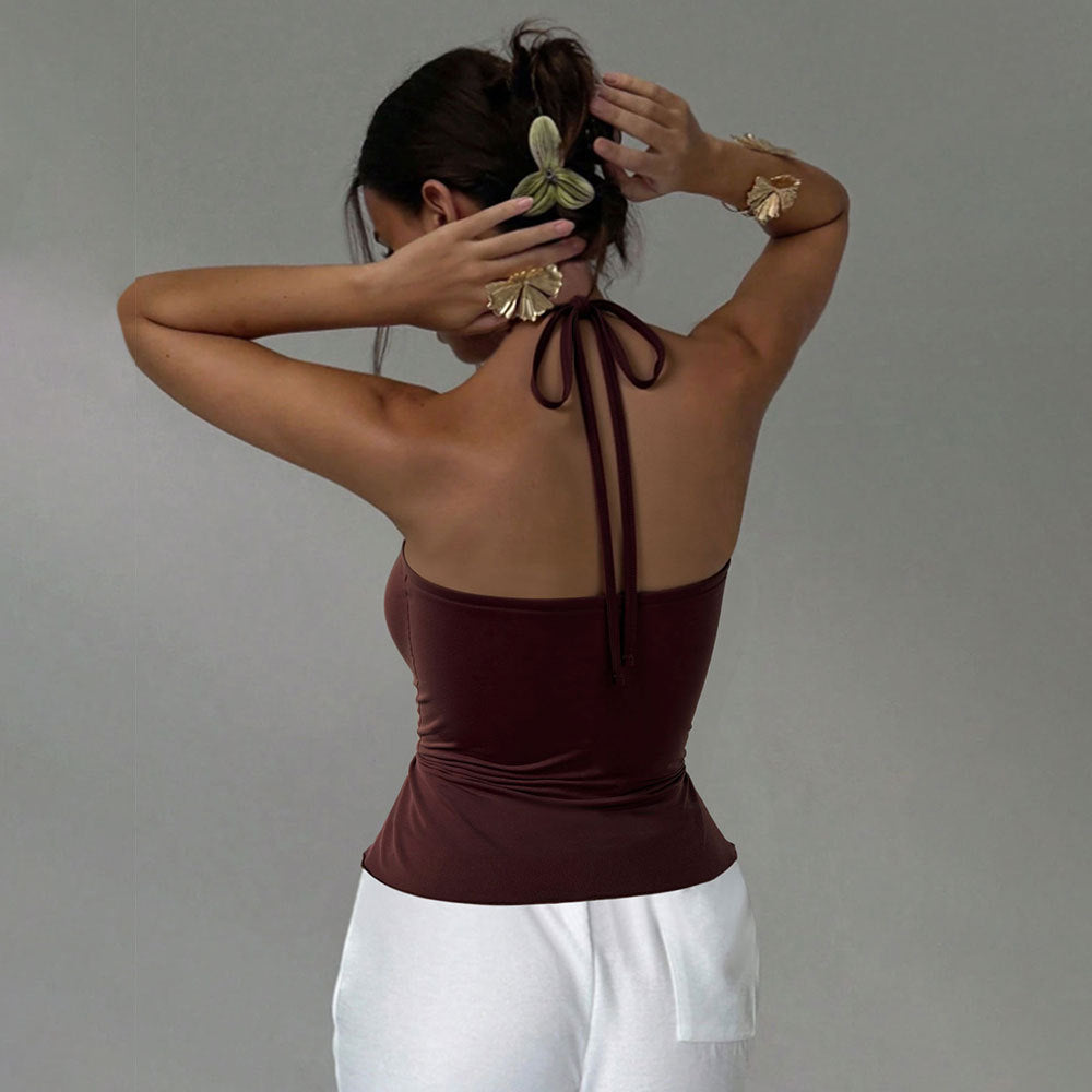Fashionsense new arrival haltertube top vest women's summer silm inner sleeveless pure desire shortoutweartops
