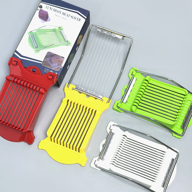 10-Line Lunch Meat Ham Slicer Kitchen Tools Fruit Cutting Banana Slices Egg Sausage Splitting Color Box