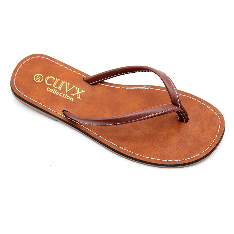 Foreign trade wholesale flat-bottomed flip-flops women's fashion toe cool slippers versatile non-slip craft shoes slippers