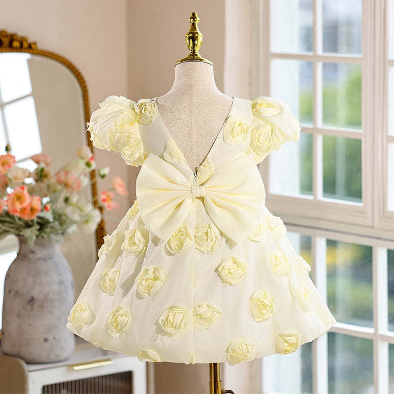 Girls' dress - fairytale bow princess dress - mid-length -  new arrival - cross-border ready stock - baby & toddler birthday & first birthday