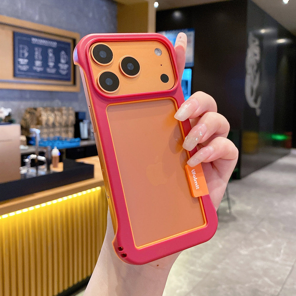 Macaron hollow borderless phone case for iphone 16, soft shell apple 17, heat dissipation anti-drop protective cover 13