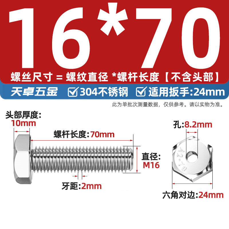304 stainless steel outer hexagonal hollow screw hollow bolt threading through hole mask machine lamp accessories Daquan