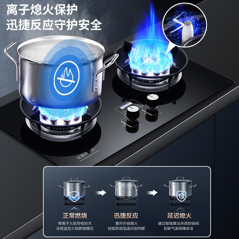Gas stove for homenatural gas stove double stove embedded dual-purpose flameout protection timing fierce fire stove gas stove wholesale