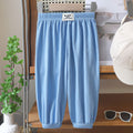 Summerkidsloose pants boys thin bloomers girls ice silk anti-pattern pants baby casual shake nine-point pants