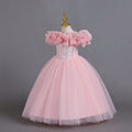Export ready-made one shoulder kids dress strap princess dress female flower girl christmas dress kids dress