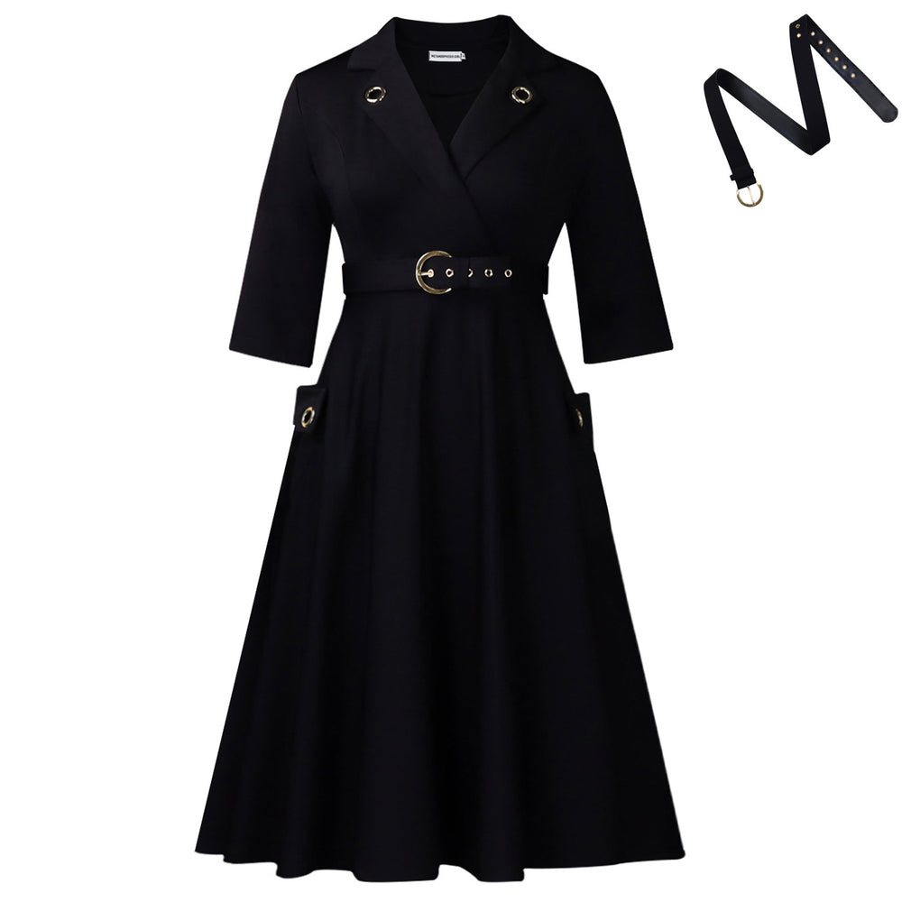 D3341  new arrival cross-border e-commerce women's independent website suit collar high-waisted elegant plus size african dress