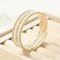Pearl bracelet wholesale: european and american cross-border, multi-layered, lightweight luxury design, diamond-accented, high-end elastic women's bracelet