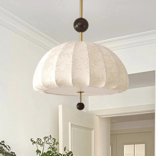 French cream Nanyang style fabric chandelier medieval creative personality living room bedroom study cloakroom lamp