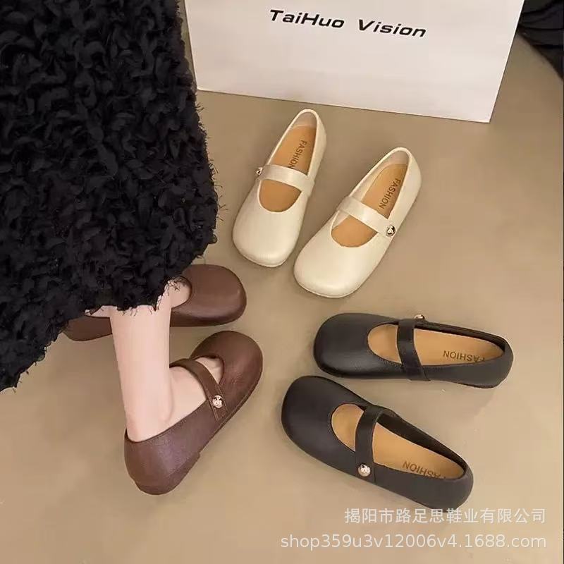 2026 spring/summer new french retro low-cut flats - women's commute & casual wear, non-slip fashion loafers
