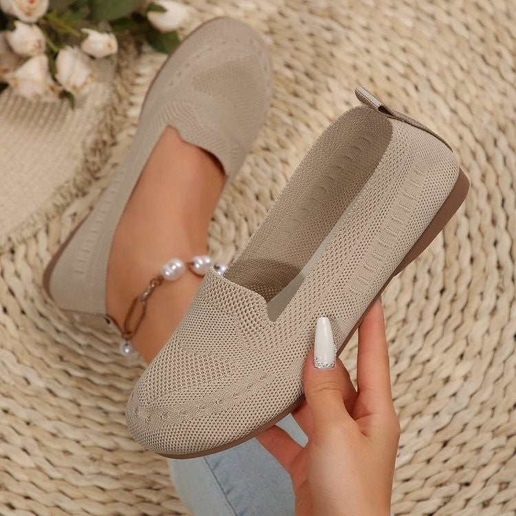 plus sizeflatsautumnew arrival flying mesh shallow mouth slip-on lazy flatscasual women's shoes trendy