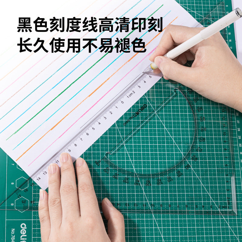 Deli 6440 triangle ruler set 38cm isosceles triangle ruler beveled triangle plate angle ruler protractor ruler set