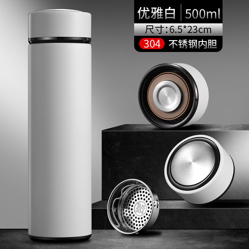 Digital display 316 stainless steel thermos - smart temperature monitoring, straight cup design, business gift, promotional water bottle with custom logo