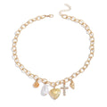 European and american cross-border fashion sweet heart flower pendant necklace - unique, elegant, diamond-studded cross metal necklace
