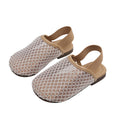 Mesh rhinestone toe-cap half slippers for women summeroutwearnew arrival one-leg cut out fishnet fairy lazy slippers