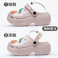 Spongebob squarepants thick sole crocs women's summer outwear non-slip heightening fairy style beach two-wear toe-cap half slippers