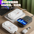 Smart wireless charging socket with multi-function usb super charging 60w power strip, type-c, for office and dorm use