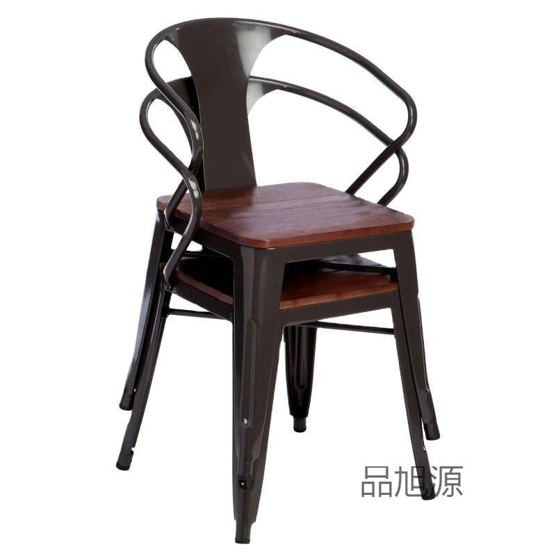 American industrial style wrought iron dining chair outdoor leisure, coffee shop chair milk tea shop backrest