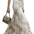 Amazon french chic elegant jacquard solid color maxi skirt - women's new summer loose fit slimming midi skirt