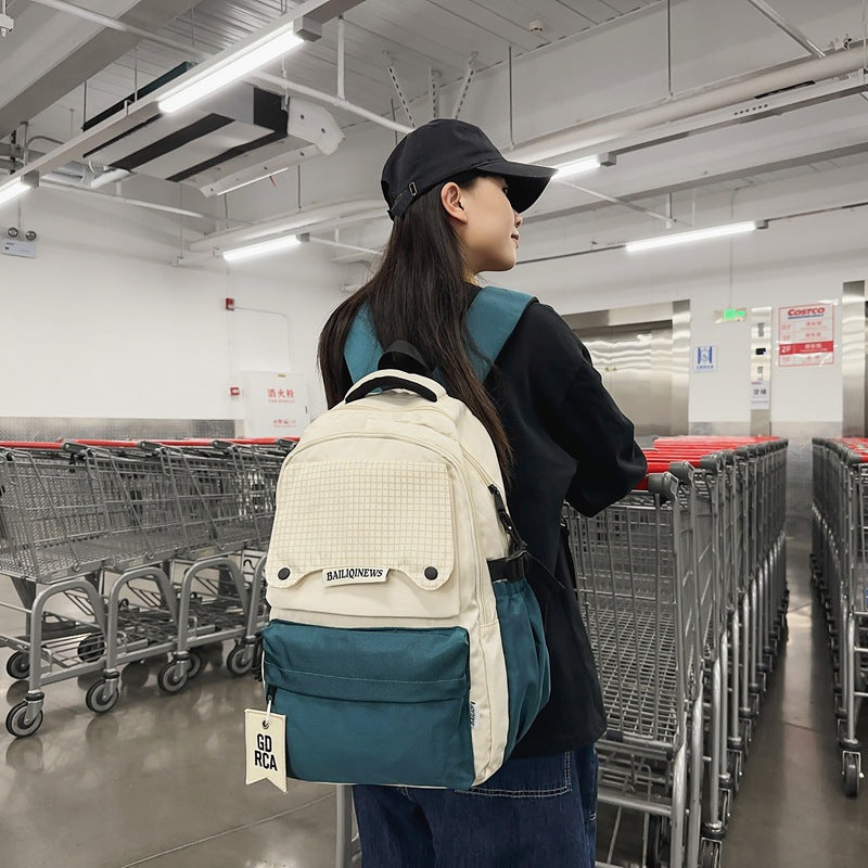 Backpack american classic small label classy school bag junior high school students casual travel couple college students fashioncasual