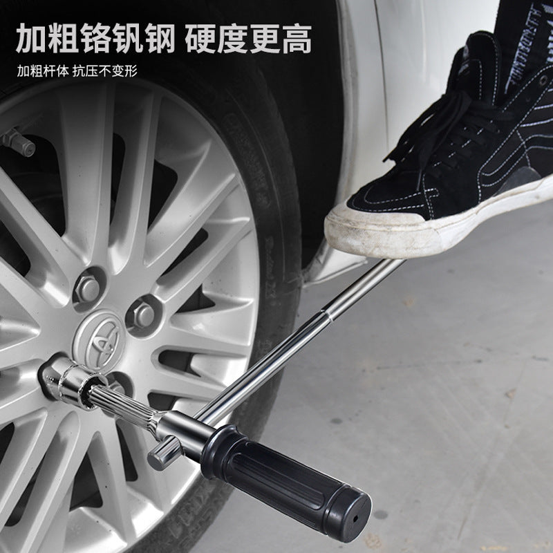 Automotive tire wrench - effort-saving removal tool, extended tire changing cross socket set, dedicated tire removal wrench