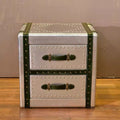 Side table cabinet whiskey cigar bar wine cabinet oil wax leather bedside table metal aviation aluminum leather small apartment movable