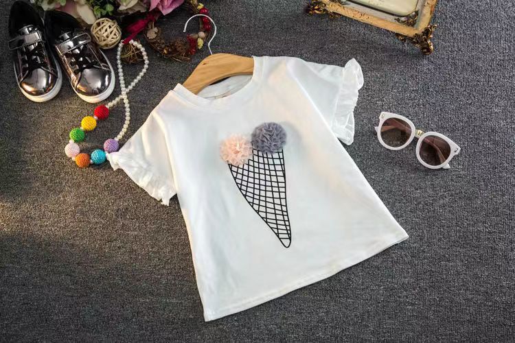 Girls' summer outfit: new trendy & stylish summer set for kids - lightweight short-sleeve top and pants two-piece set