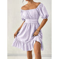 code new arrival  women's elegance casual square neck dress back strap cut out