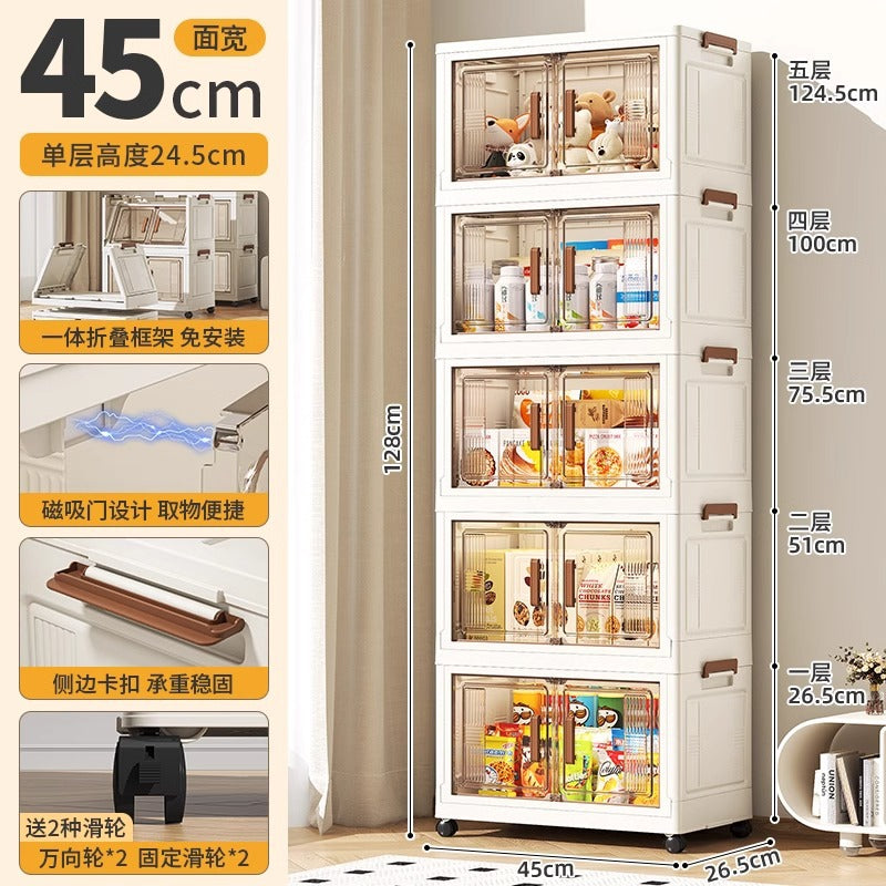 Younai Shelf Household Baby Children's Locker Clothes Toy Organizing Cabinet Free Installation Folding Storage Cabinet