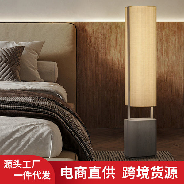 Nordic creative hotel bedroom bedside fabric floor lamp new Chinese post-modern designer minimalist vertical lamp