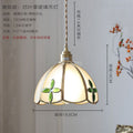 Vintage brass hand-soldered lamp, american style bedside aisle restaurant cafe stained glass pendant light