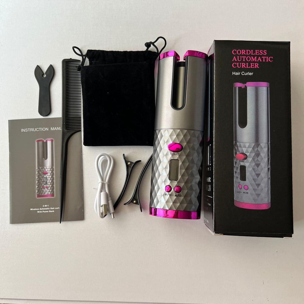 usb curling iron / cordless rechargeable curling iron - hot selling automatic hair curler for lazy days - perfect gift!