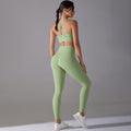 New arrival antibacterial wear-free underwear yoga suit beautiful back cross sports intimates fitness long yoga clothes two-piece set