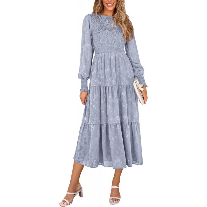 Amazon fashion elegant floral long sleeve dress women's  spring new arrival - graceful and flowy