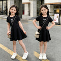 Girls' summer dress - new  collection - elementary school butterfly knot skirt - cute girl's dress - trendy casual style