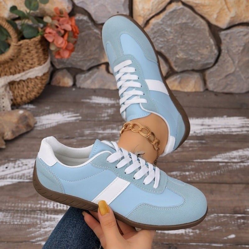 Plus size soft sole retro german army trainers women's  early autumn new flat bottom athletic casual shoes versatile women's footwear