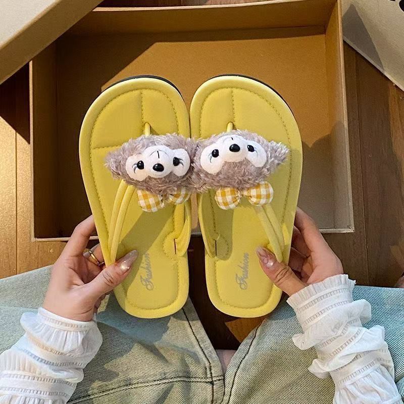 2025 new high-style cartoon flip-flops for women - perfect for home, outdoor, casual wear, versatile beach sandals with anti-slip sole