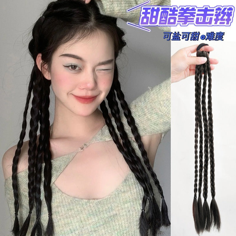 New Chinese braids wig braids twist long braids fashion box braids wig female ponytail sweet cool millennial babes
