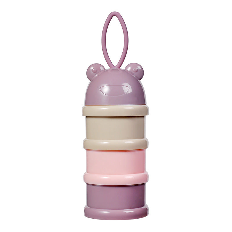 Portable baby milk powder box, sub-packaging milk powder can, independent sealing of milk powder compartment away from light, portable out milk powder storage box