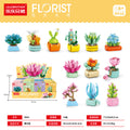 Compatible with lego bricks, succulent handmade flower pot, small particle children's educational assembly desktop ornament model gift