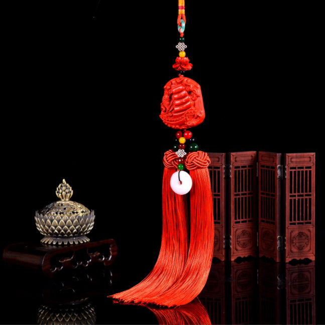 Car pendant pendant car rearview mirror hanging ornament chinese knot car lanyard safe entry and exit handmade safe car hanging