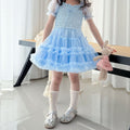 Lingfeng clothing girls' puff sleeve dress -  summer collection - stylish bowknot cake dress for children's day