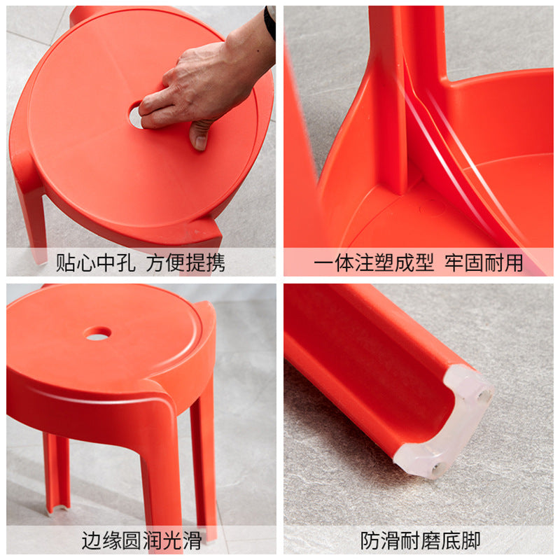 Plastic stool thickenedfor home dining table cooked rubber stool casual high stool scandinavian living room backrest square round windmill new